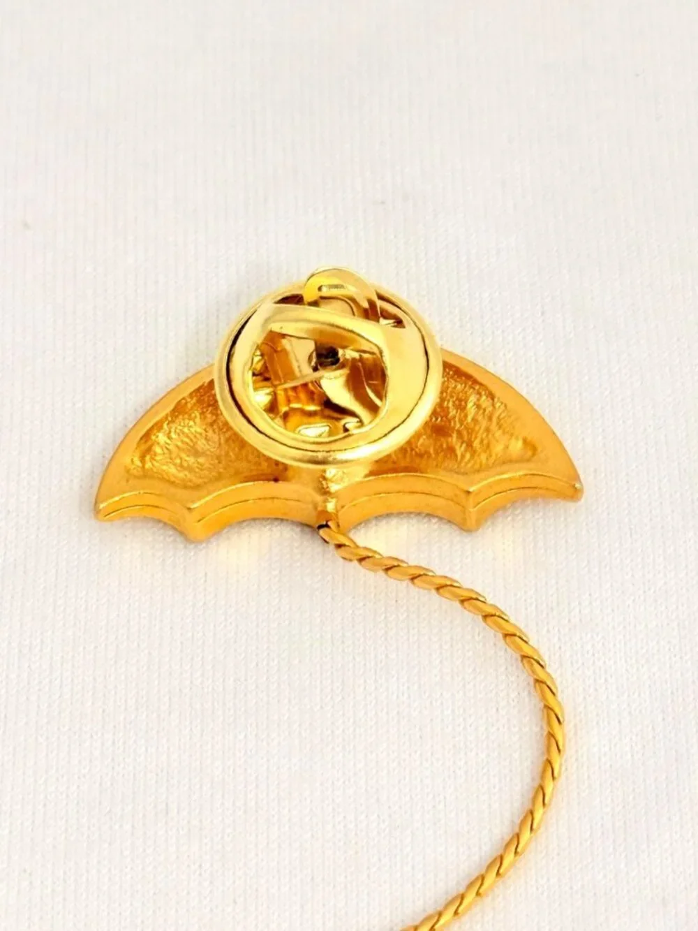 Vintage JJ Jonette Floating Clown Umbrella Brooch Pin 1980s Gold Tone Signed